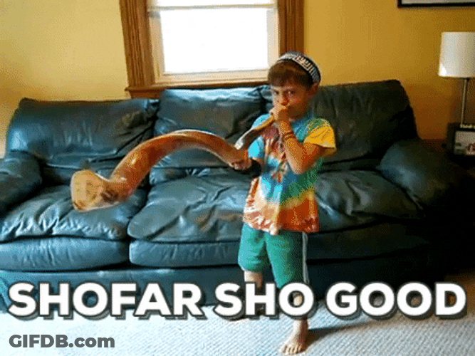 Shana Tova Shofar Blow Boy GIF