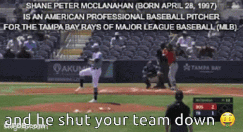 Shane McClanahan Tampa Bay Rays Pitcher GIF