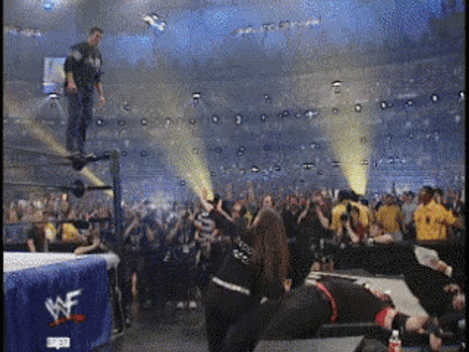 Shane Mcmahon Jumped From The Ring GIF
