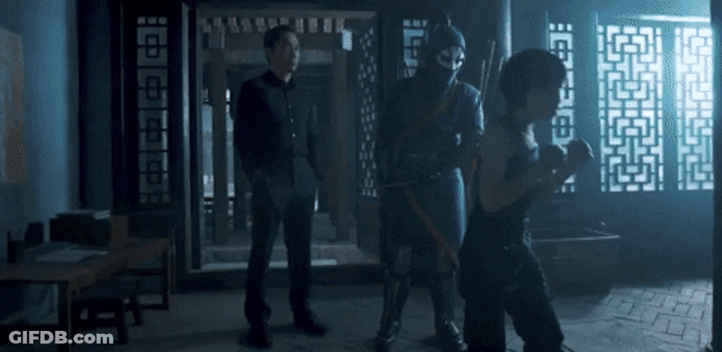 Shang Chi Punching Wood GIF