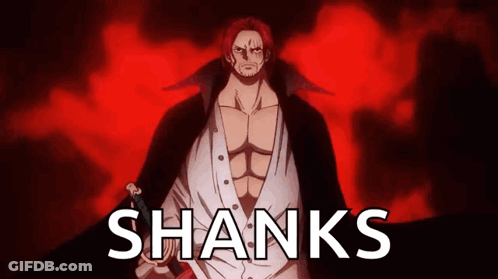 Shanks From One Piece Red Background GIF