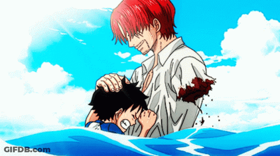 Shanks Lost Arm One Piece Luffy Crying GIF