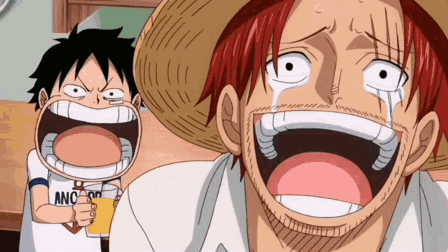 Shanks Luffy One Piece LMAO GIF