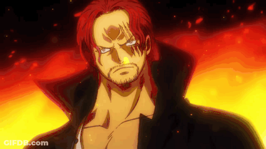 Shanks One Piece Flaming Angry Reaction GIF