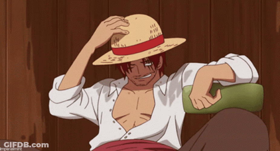 Shanks One Piece Hats Off Laughing Loud GIF