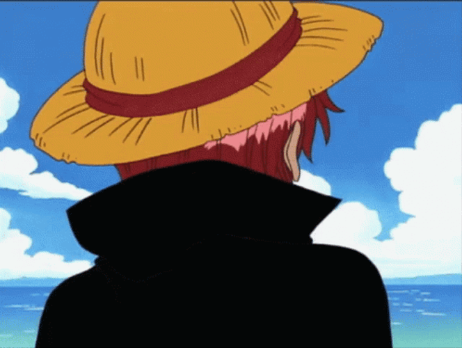 Shanks One Piece Look Back Tongue Out GIF