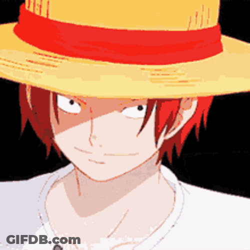 Shanks One Piece Passing Straw Hat GIF