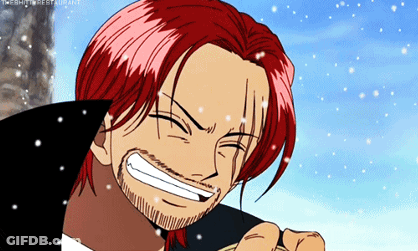 Shanks Red Haired One Piece Giggle Snow GIF