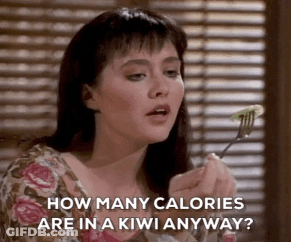 Shannen Doherty Asking Kiwi Calories GIF