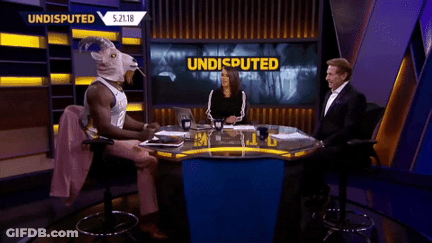 Shannon Sharpe Using Goat Costume GIF