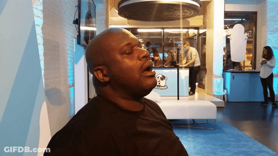 Shaq Caught Sleepy Smiling GIF