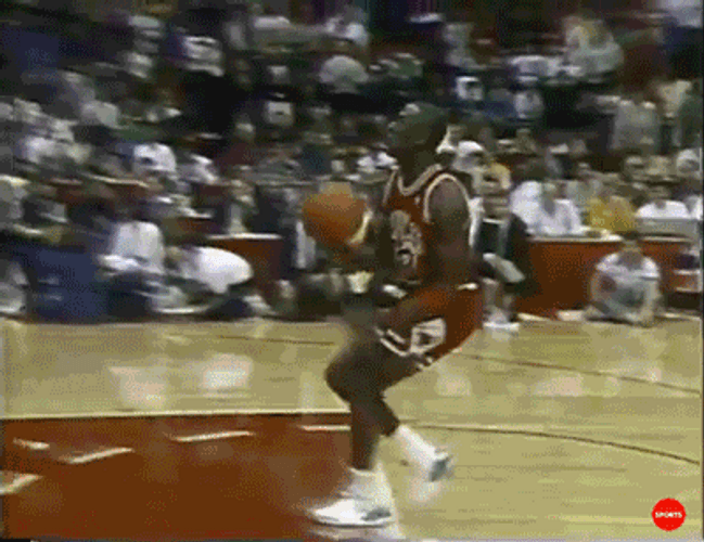 Shaq Dunking Air Jordan GIF