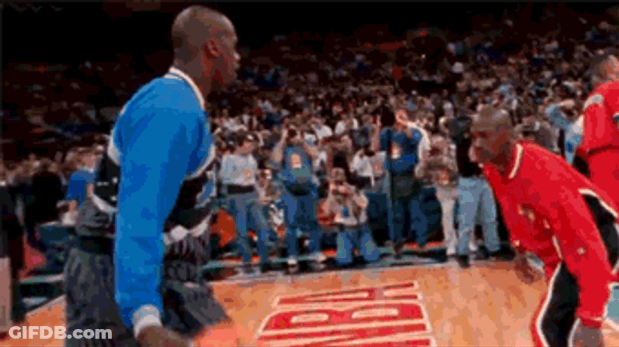 Shaq Dunking Dribble GIF