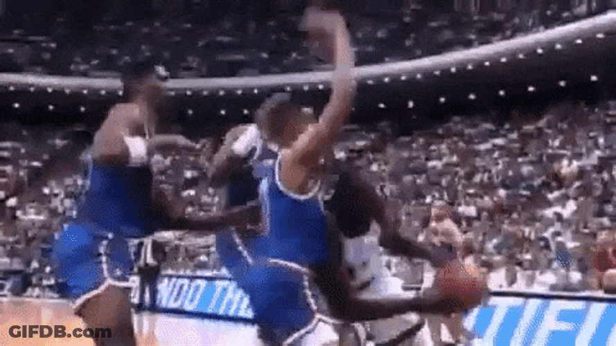 Shaq Dunking Post Up Orlando Magic GIF