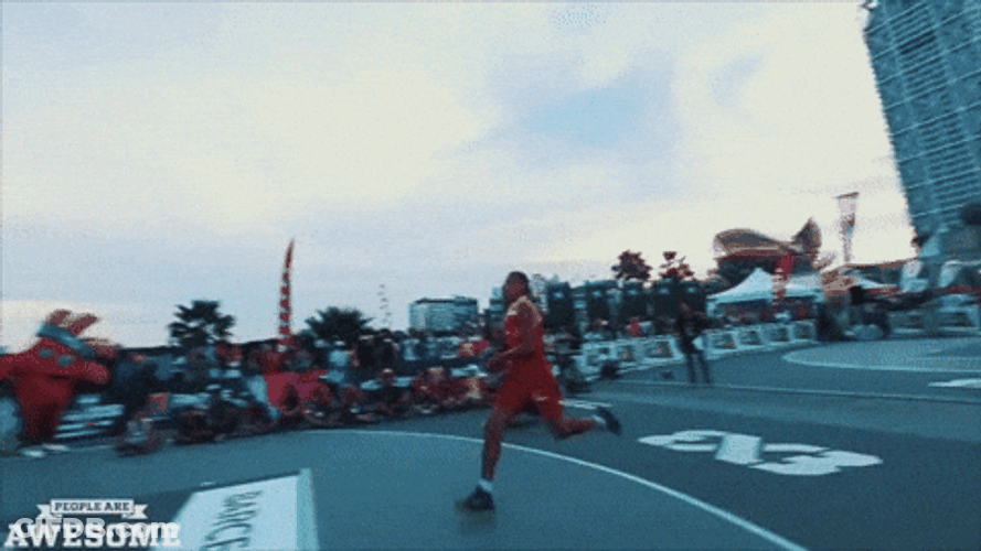Shaq Dunking Power Jump GIF