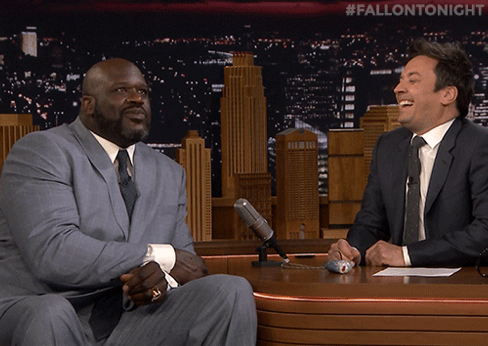 Shaq Kiss Jimmy Fallon GIF