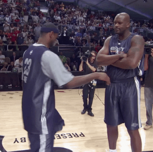 Shaq Lebron Dance Battle GIF