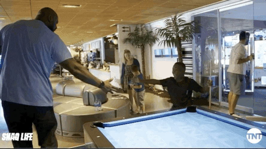 Shaquille O'neal Handshake Billiards GIF