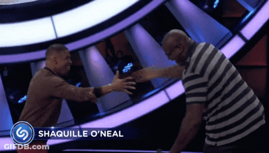 Shaquille O'neal Handshake Hug GIF