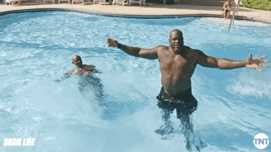 Shaquille O'neal Muscle Swimming Pool GIF