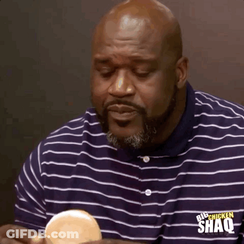 Shaquille O'neal Sad Eating GIF