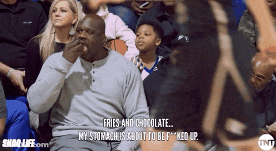 Shaquille O'neal Watching Fries Chocolate GIF