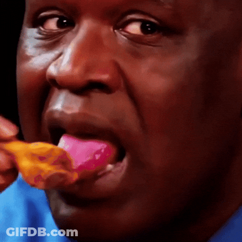 Shaquille Tasting Chicken Ouu GIF