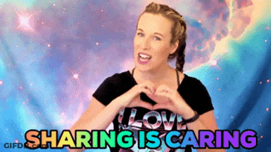 Sharing Is Caring Lady Hand Heart Sign GIF
