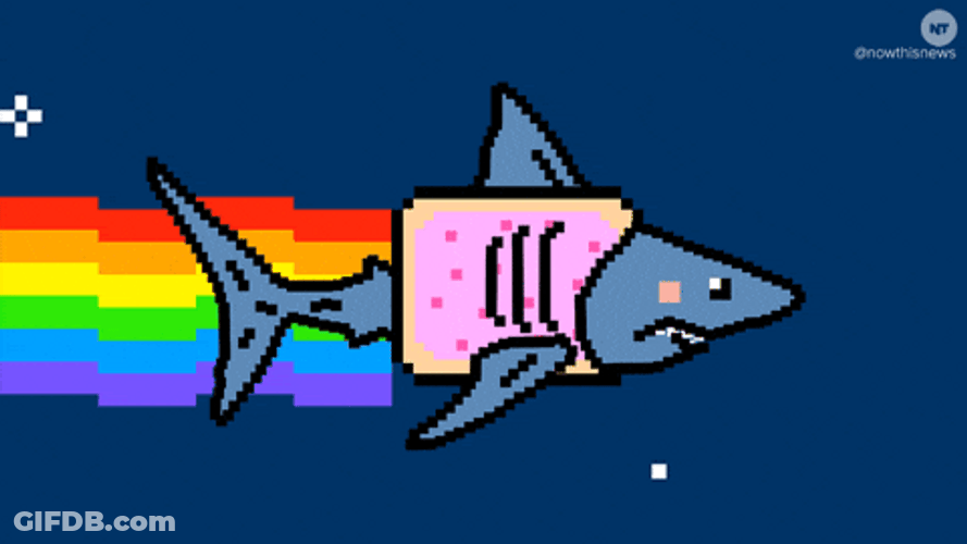 Shark As Neon Cat GIF