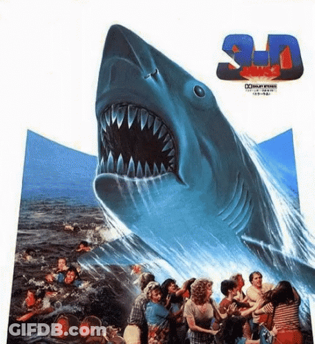 Shark Attacking Group Of People In Ocean GIF