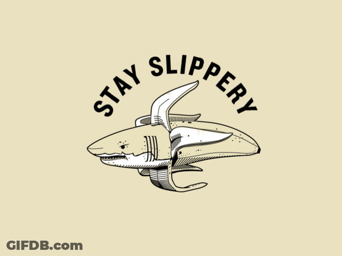 Shark Banana Cool Motion Graphic Art GIF