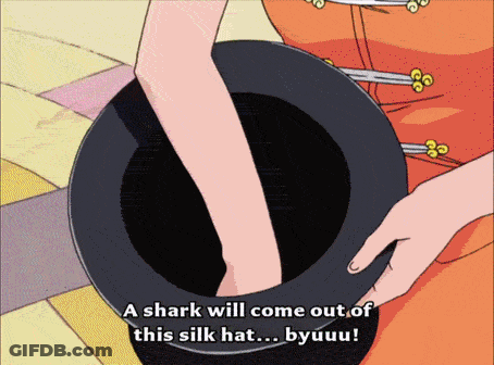 Shark Coming Out Of Silk Hat Byuu GIF