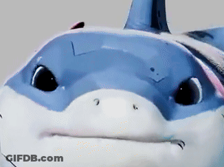 Shark Face Close Up With Letter L GIF