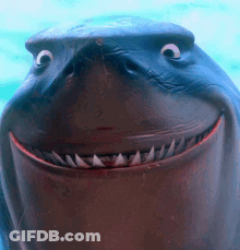 Shark Face With Big Smile GIF
