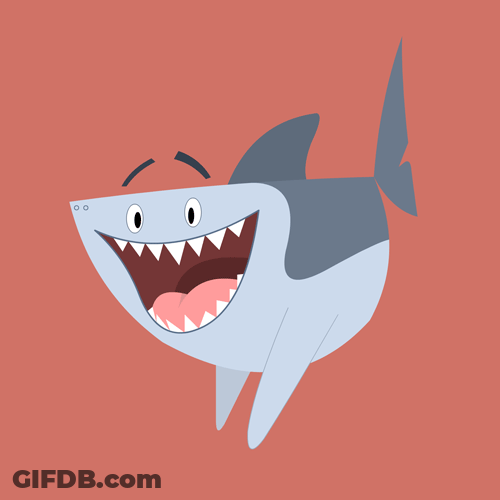Shark Happy Smile Swinging Arms Cartoon GIF