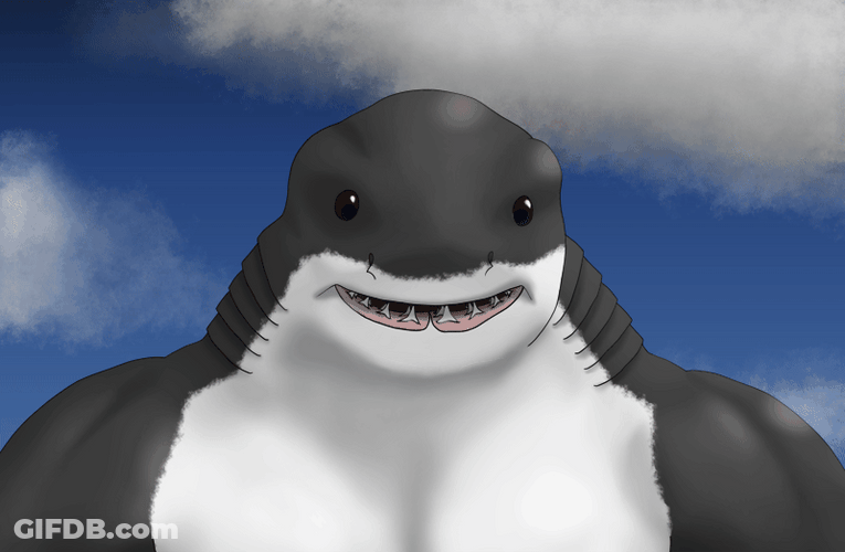 Shark Hunk Sigh Illustration Animation GIF