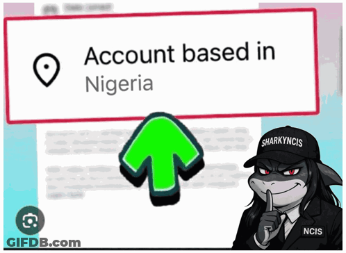 Shark In NCIS Hat Next To Nigeria Sign GIF