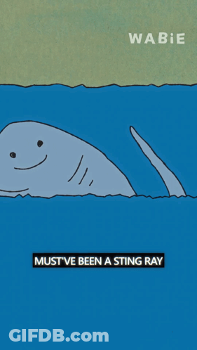 Shark In Water Saying Wabie GIF