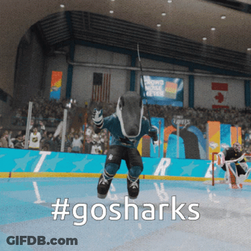 Shark Mascot Jumping #Gosharks GIF