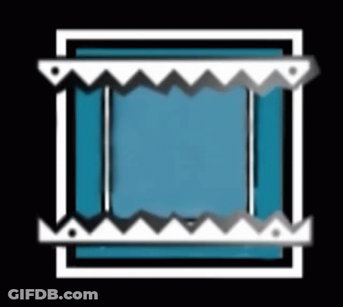 Shark Mouth With Teeth And Blue Square GIF