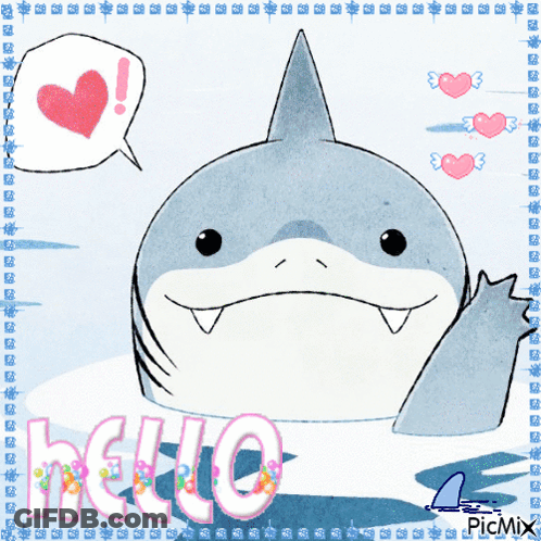 Shark Saying Hello In Pink GIF
