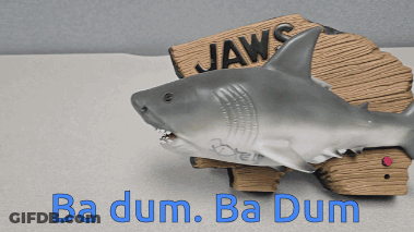 Shark Statue With Jaws Ba Dum Ba Dum GIF