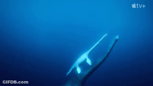 Shark Swimming In Ocean With Apple TV+ Logo GIF