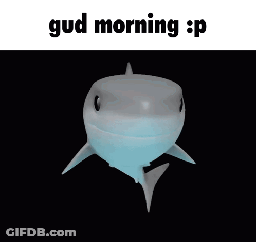 Shark Swimming With Gud Morning GIF