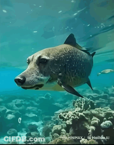 Shark That Looks Like Dog Swimming Over Coral Reef GIF