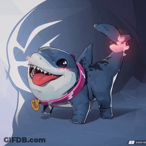 Shark Wearing Pink Collar Saying I Show Me GIF