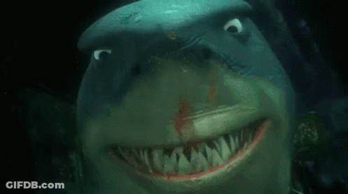 Shark With Blood On Face Swimming GIF