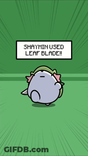 Shark With Knife And Shaymin Leaf Blade Sign GIF