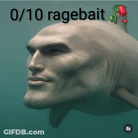 Shark With Man's Face 0/10 Ragebait GIF