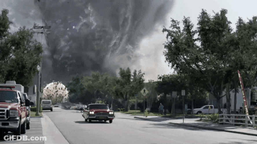 Sharknado Chasing A Car GIF